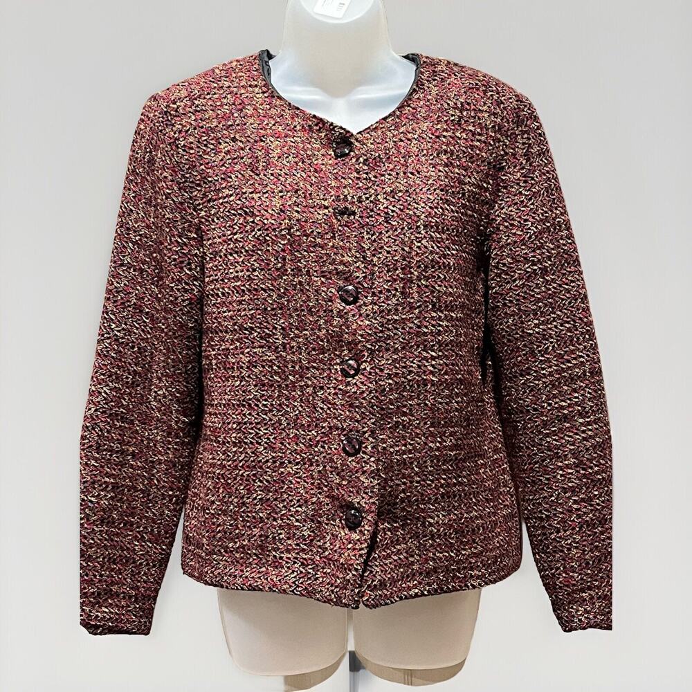 Kathie Lee Collection Blazer Women red MEDIUM tweed Red